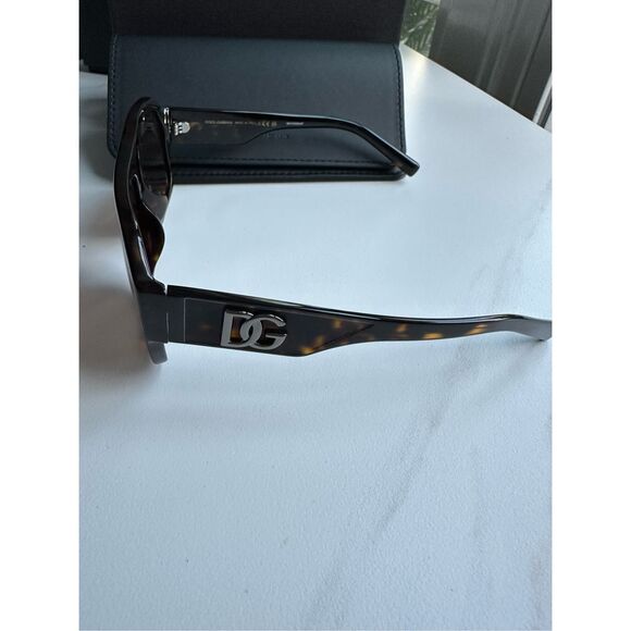 NWT Dolce & Gabbana Aviator Polarized 4403 Sunglasses Dark Brown Havana OS main image 5